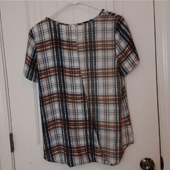 I. Madeline Plaid Blouse Size Small - Picture 4 of 7